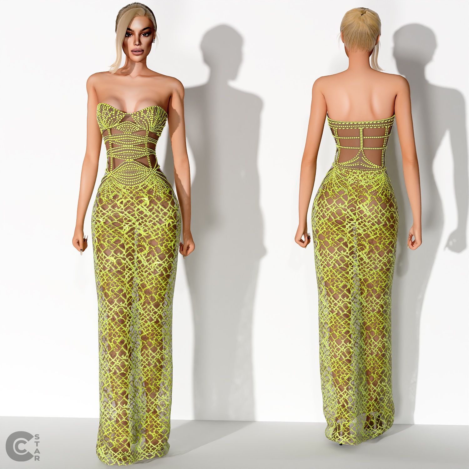 Sheer Embellished Evening Gown mod for The Sims 4 