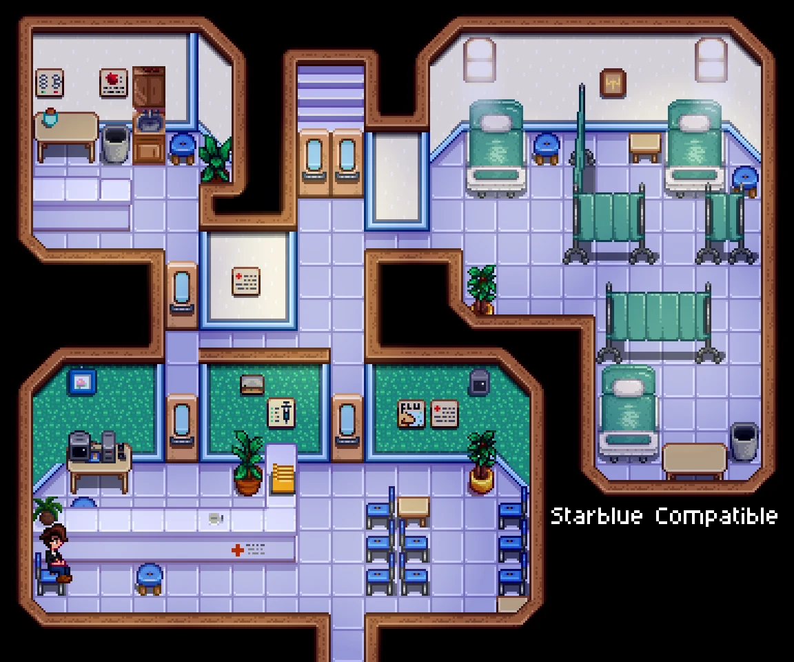 Better Clinic Beds mod for Stardew Valley