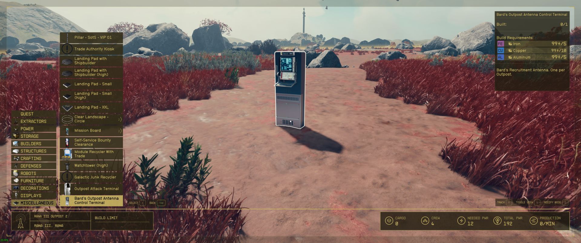 Bard's Outpost Recruitment Beacon mod for Starfield