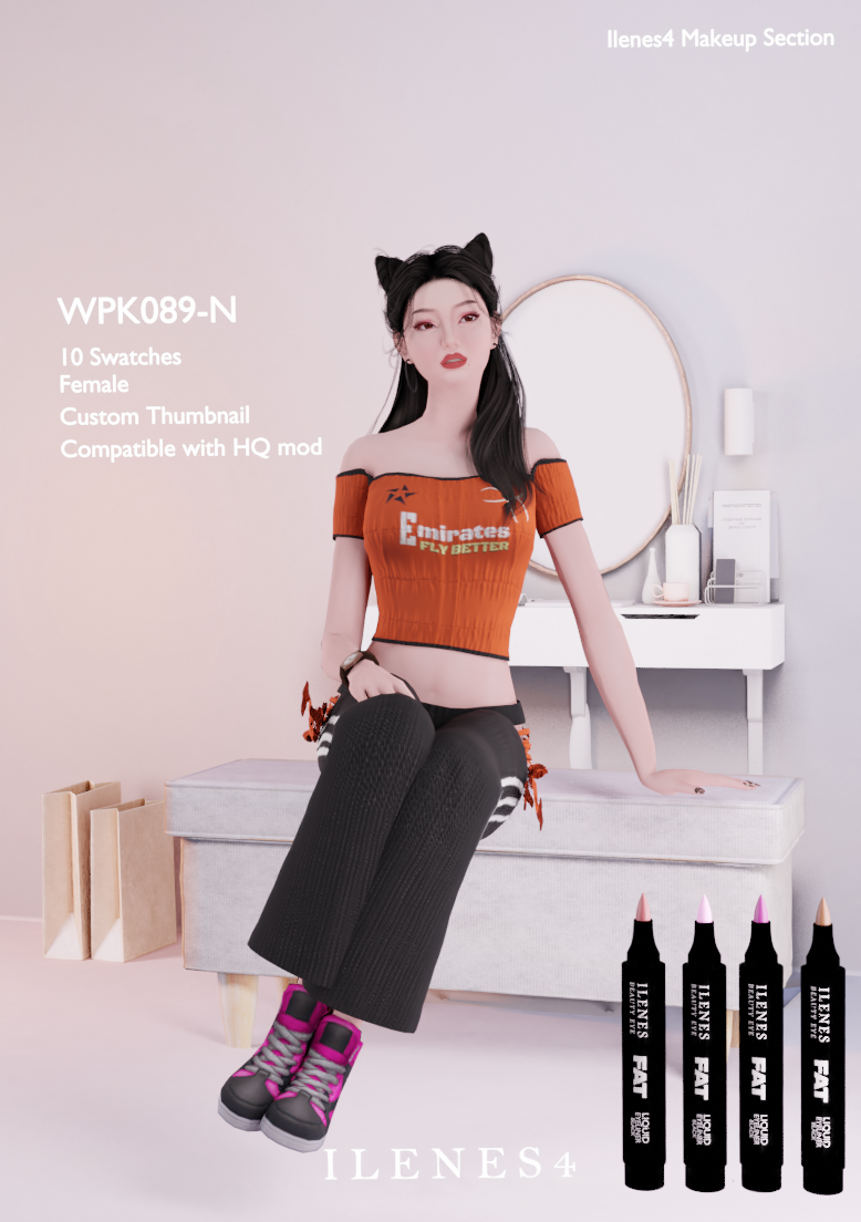 ILN. WPK089 EYELINER mod for The Sims 4 
