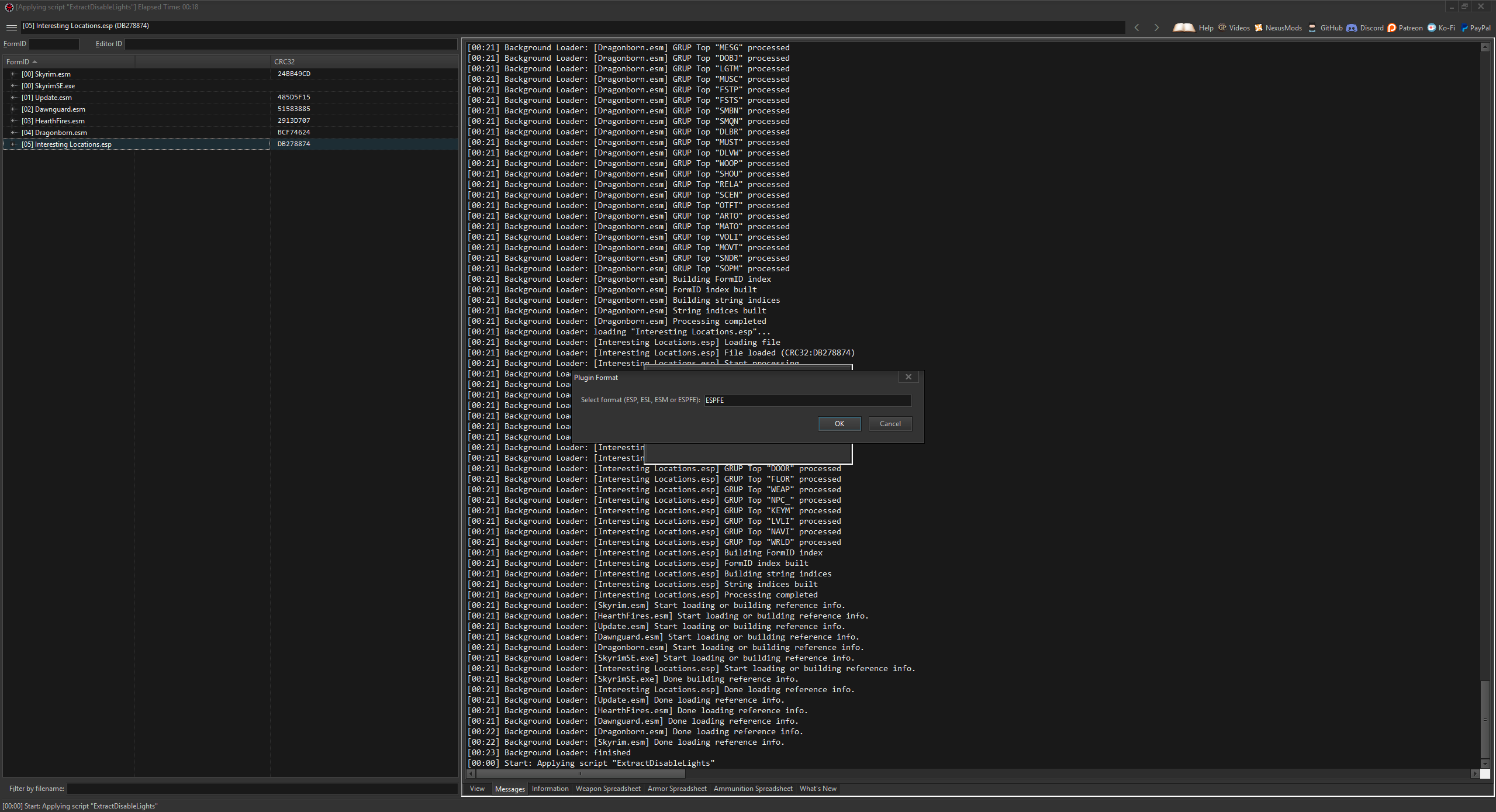XEdit Script to Disable LIGH References mod for The Elder Scrolls V: Skyrim Special Edition