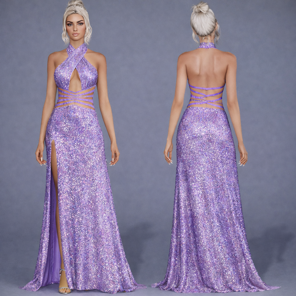 Cut-Out Sequin Gown mod for The Sims 4 