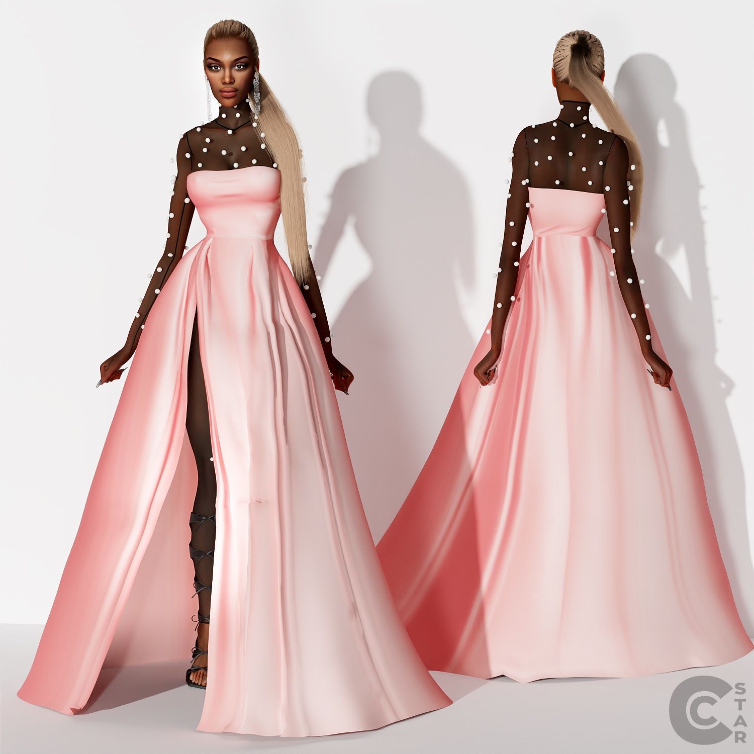 Ball Gown With Pearl Bodysuit mod for The Sims 4 