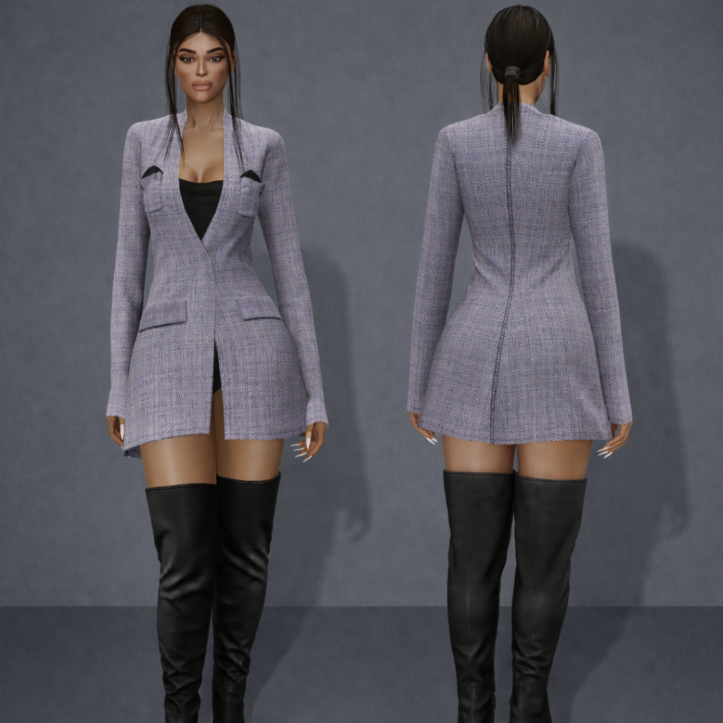 Blazer Dress mod for The Sims 4 