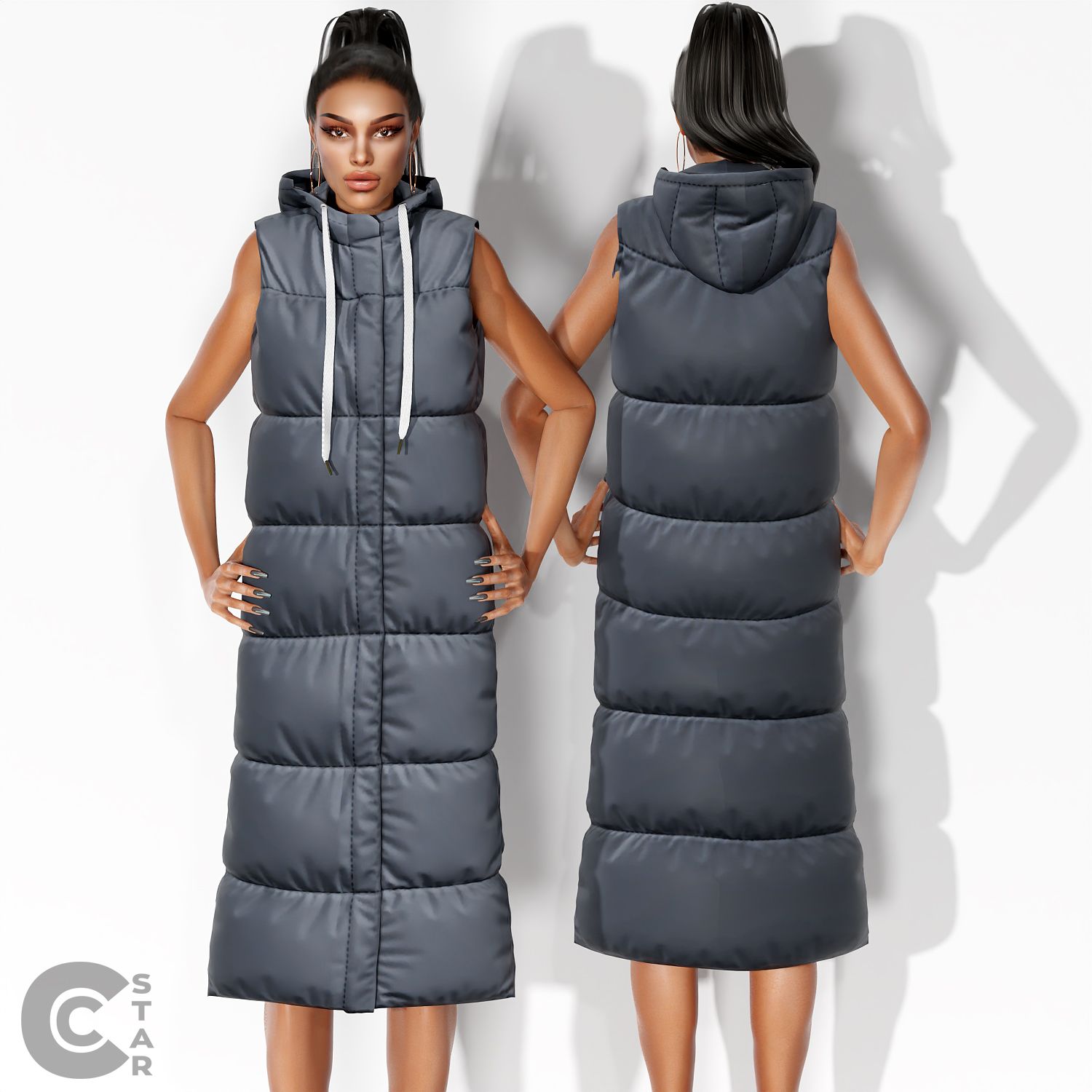 Long Padded Vest mod for The Sims 4 