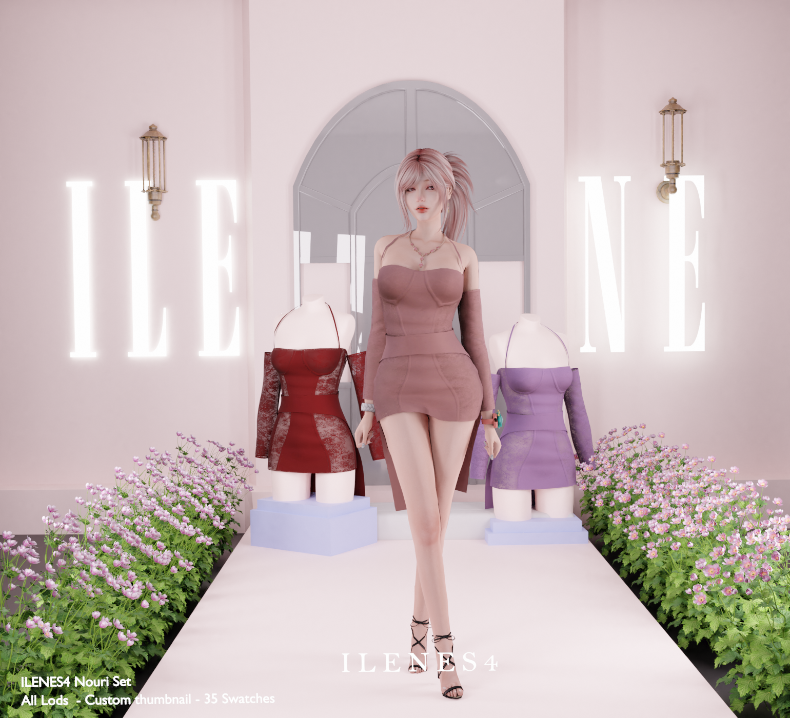 ILN. Nouri Dress mod for The Sims 4 