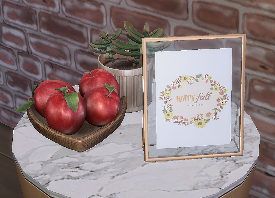 Cozy fall living set mod for The Sims 4 