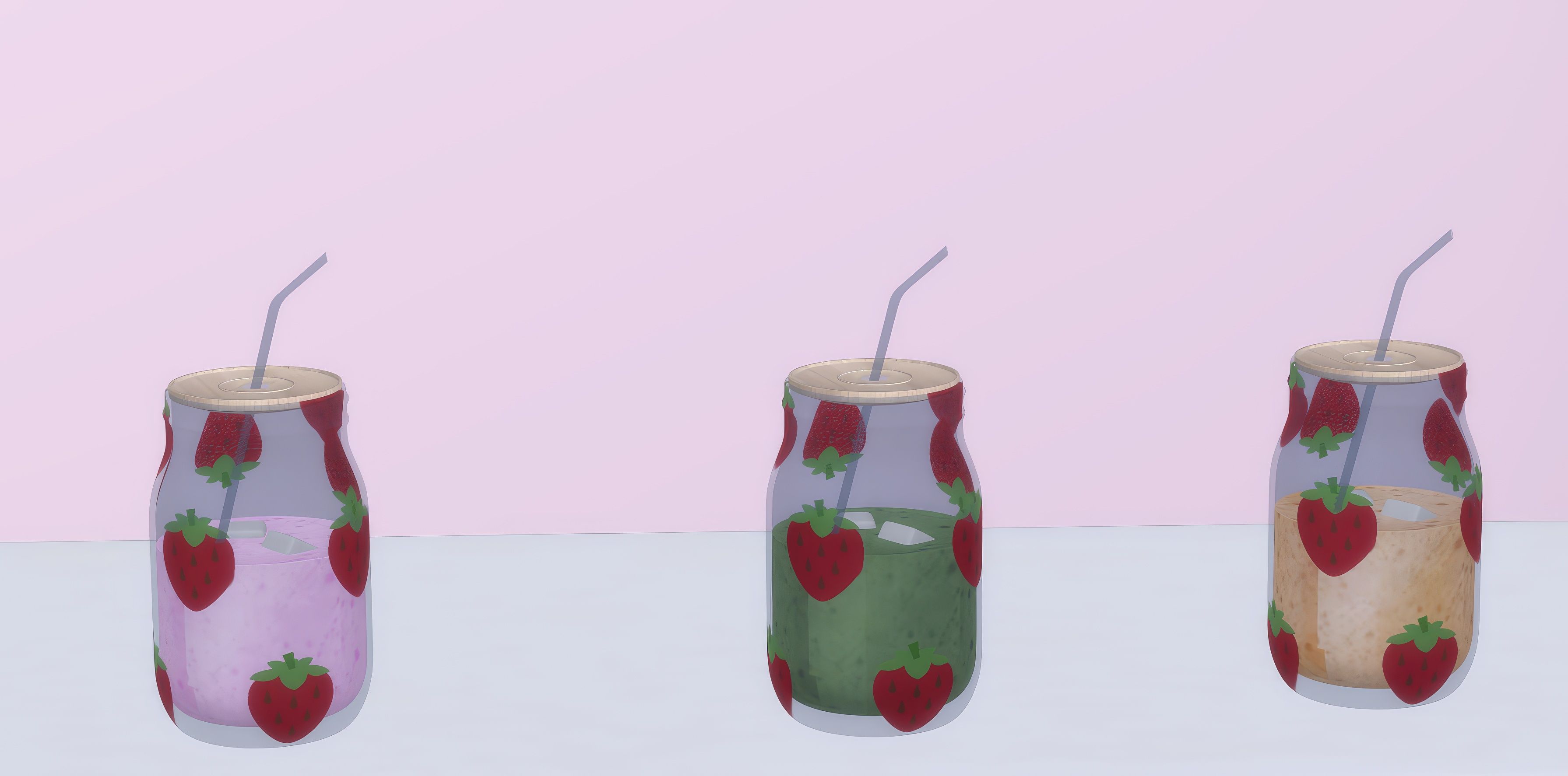 Strawberry glass mug mod for The Sims 4 