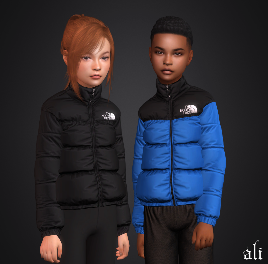 ali - THE NORTH FACE jacket (child) JUN2025 mod for The Sims 4 