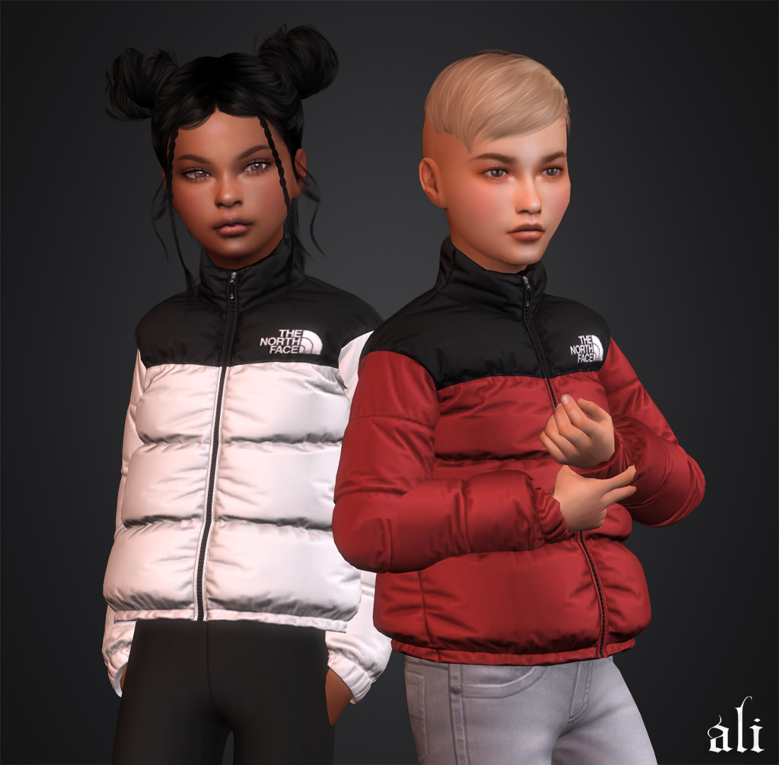 ali - THE NORTH FACE jacket (child) JUN2025 mod for The Sims 4 