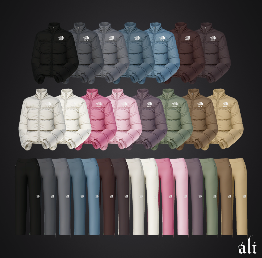 ali - THE NORTH FACE x SKIMS set JAN2026 mod for The Sims 4 