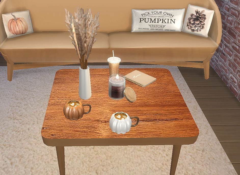 Cozy fall living set mod for The Sims 4 
