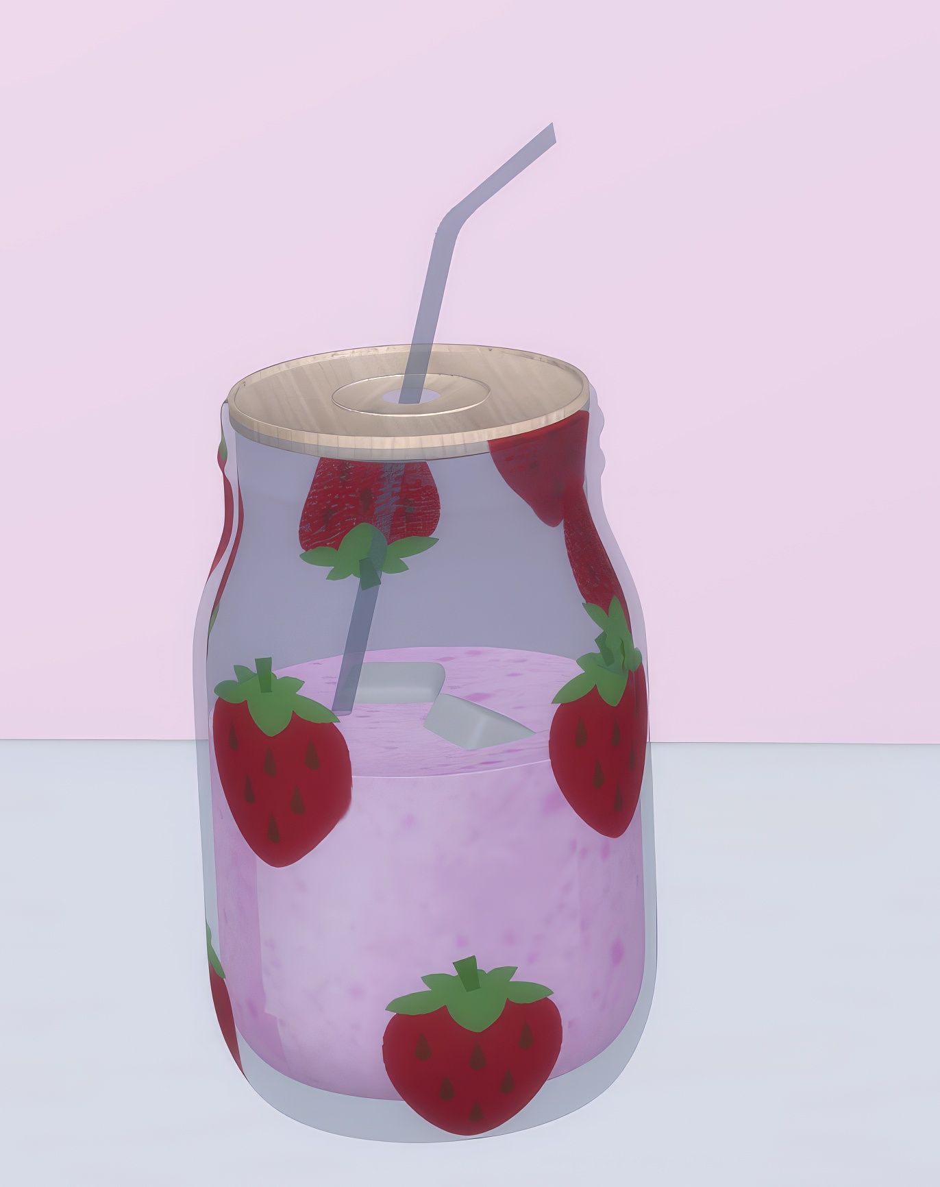 Strawberry glass mug mod for The Sims 4 