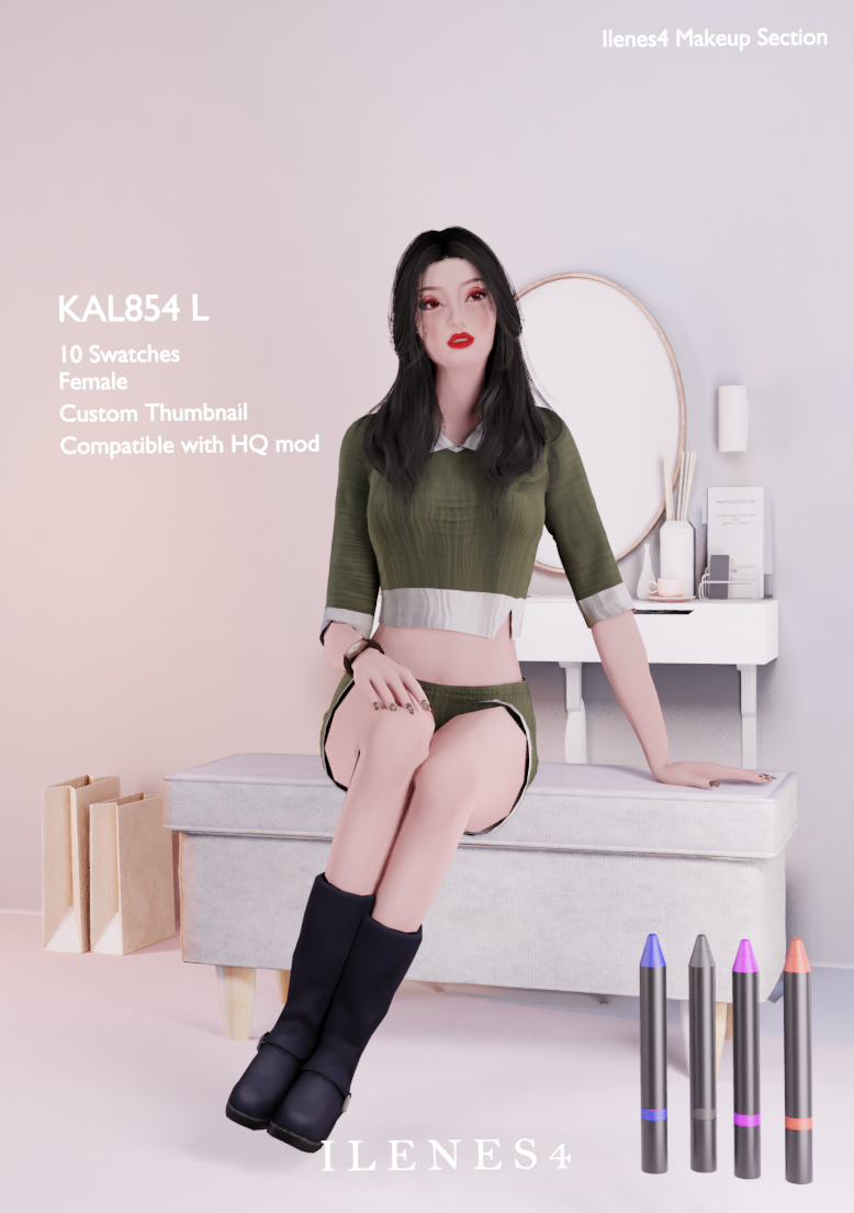 ILN. KAL854 EYELINER mod for The Sims 4 