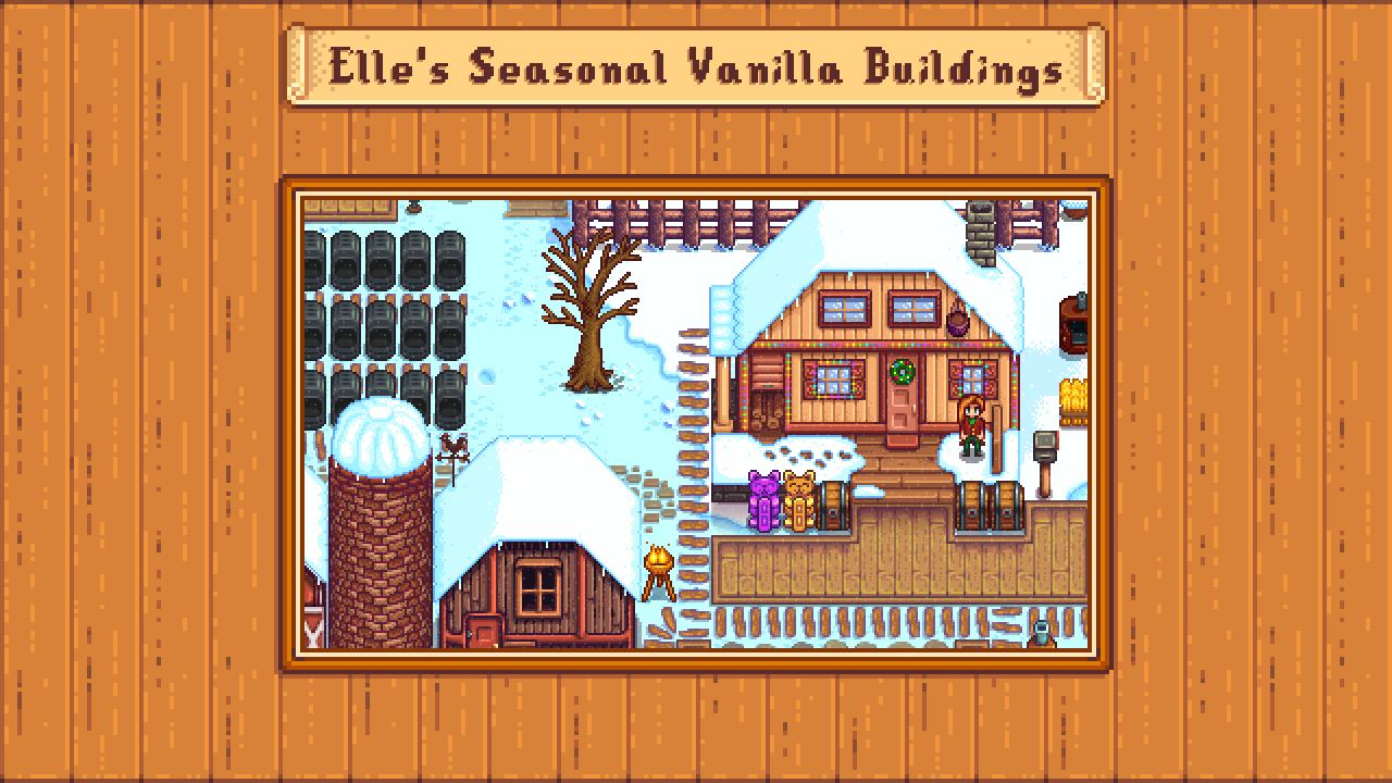 Elle's Seasonal Vanilla Buildings mod for Stardew Valley