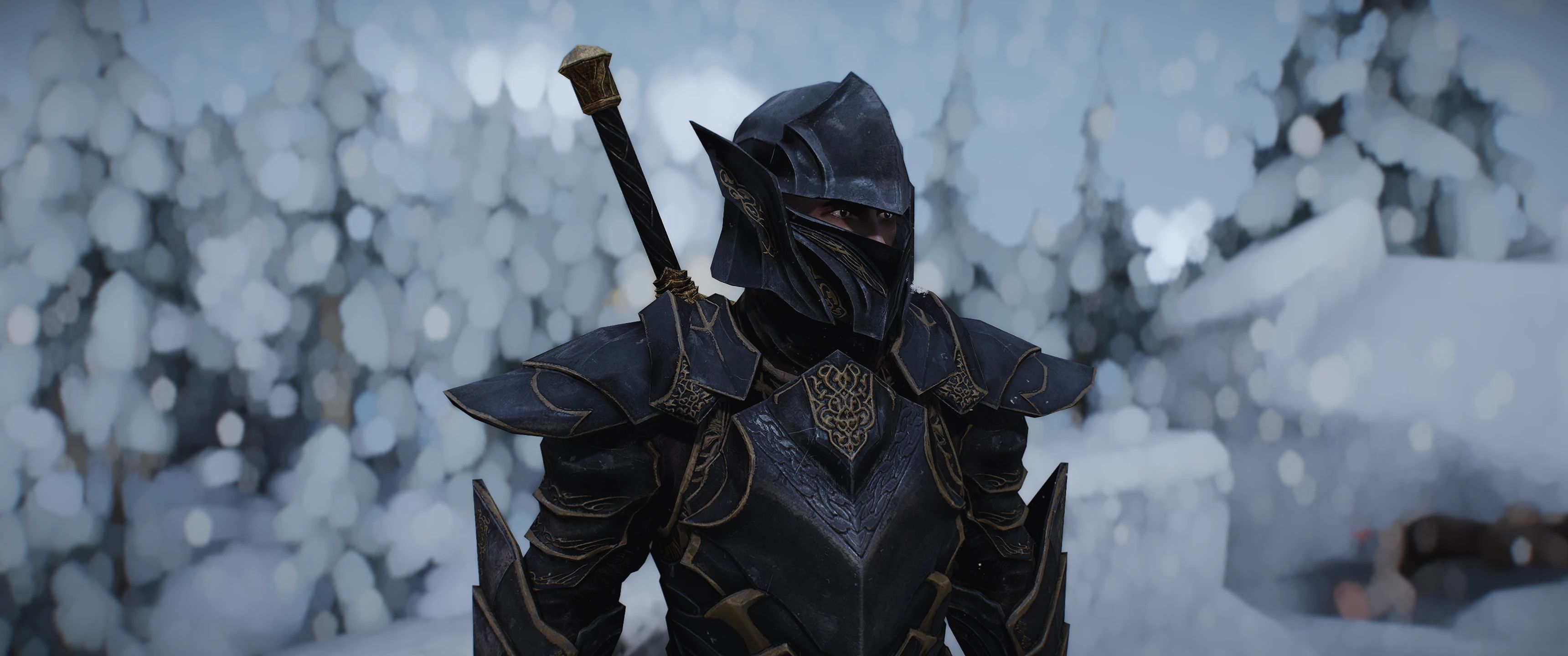 Improved Closefaced Helmet - Ebony Helmet Cleaned mod for The Elder Scrolls V: Skyrim Special Edition