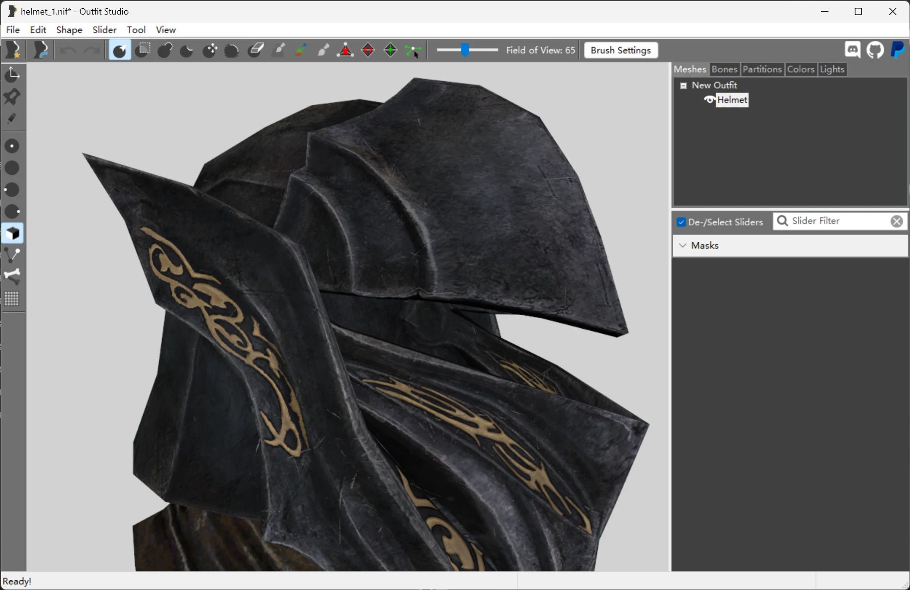 Improved Closefaced Helmet - Ebony Helmet Cleaned mod for The Elder Scrolls V: Skyrim Special Edition