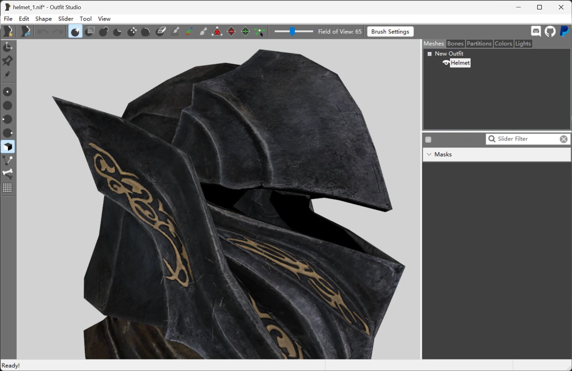Improved Closefaced Helmet - Ebony Helmet Cleaned mod for The Elder Scrolls V: Skyrim Special Edition