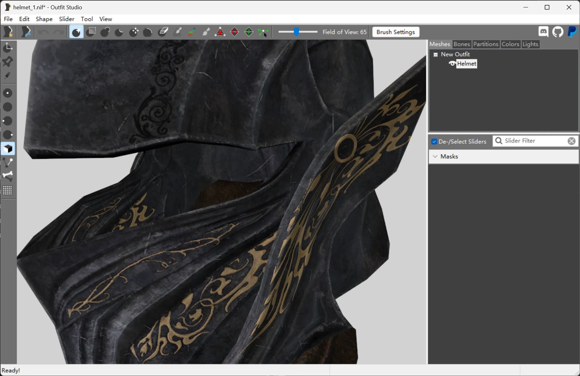 Improved Closefaced Helmet - Ebony Helmet Cleaned mod for The Elder Scrolls V: Skyrim Special Edition