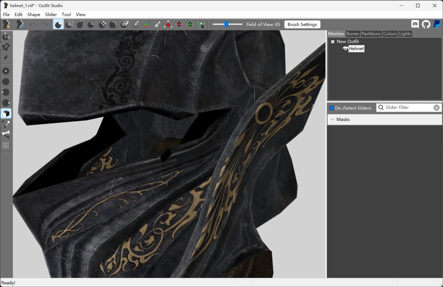 Improved Closefaced Helmet - Ebony Helmet Cleaned mod for The Elder Scrolls V: Skyrim Special Edition