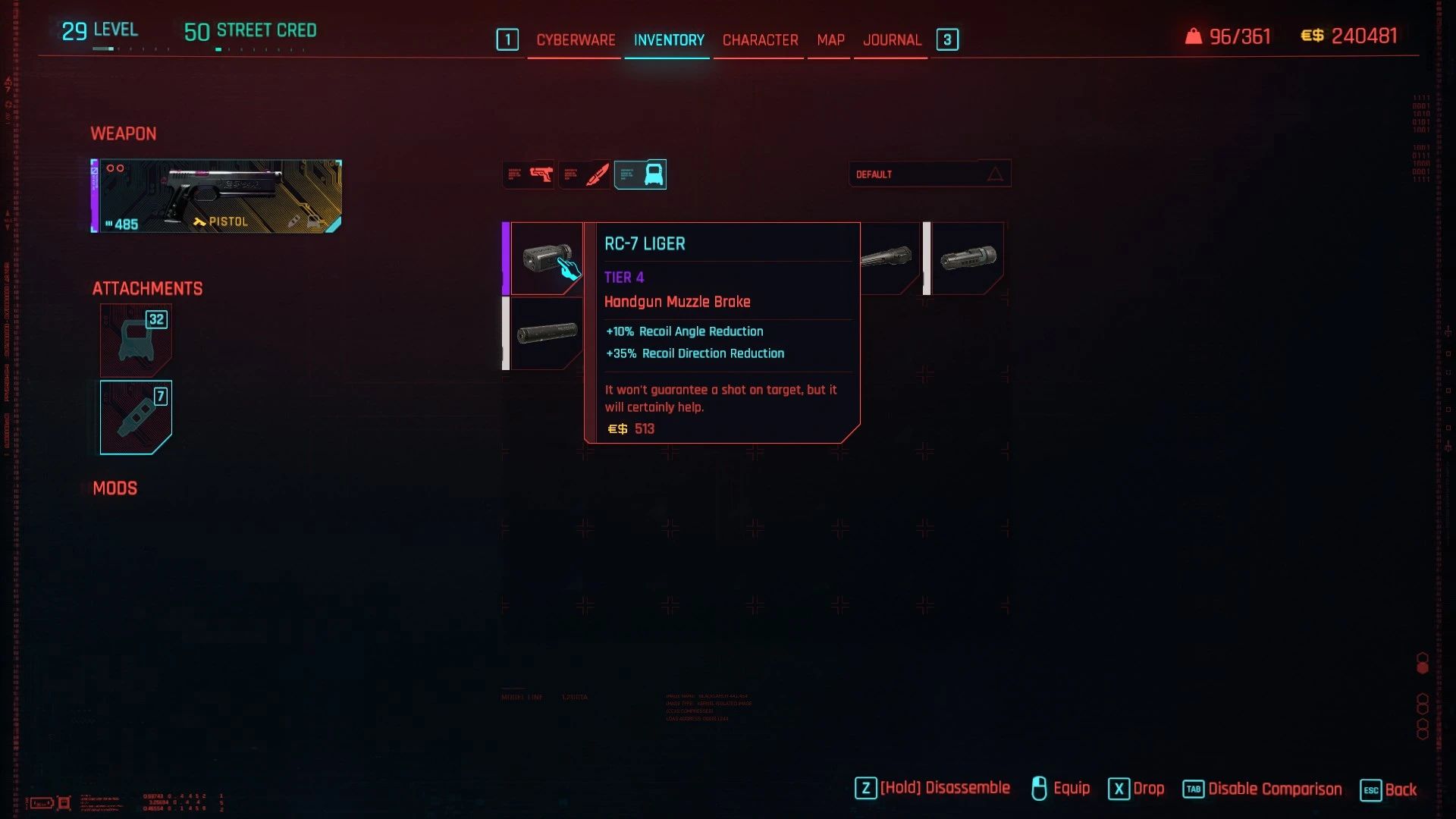 Better Attachments - CET mod for Cyberpunk 2077