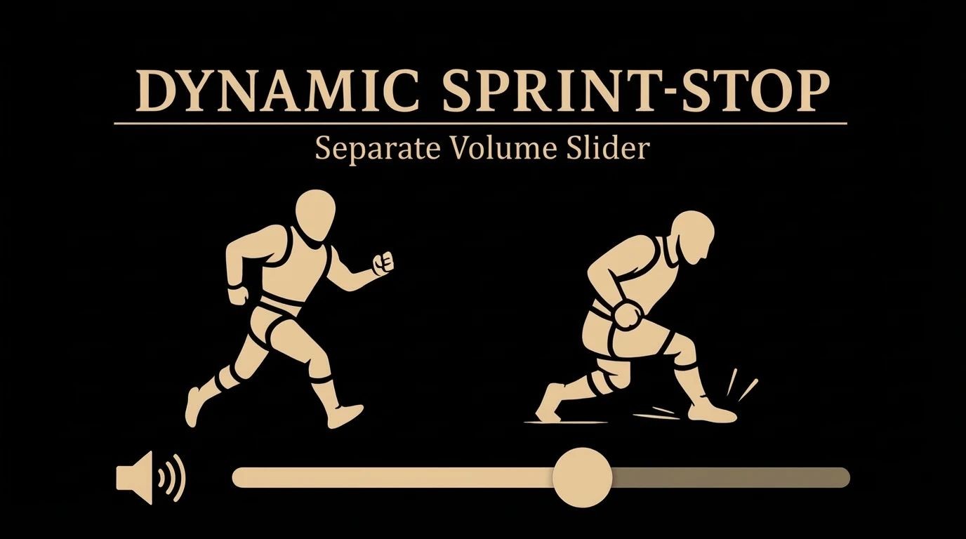 Dynamic Sprint Stop - Separate Volume Slider mod for The Elder Scrolls V: Skyrim Special Edition