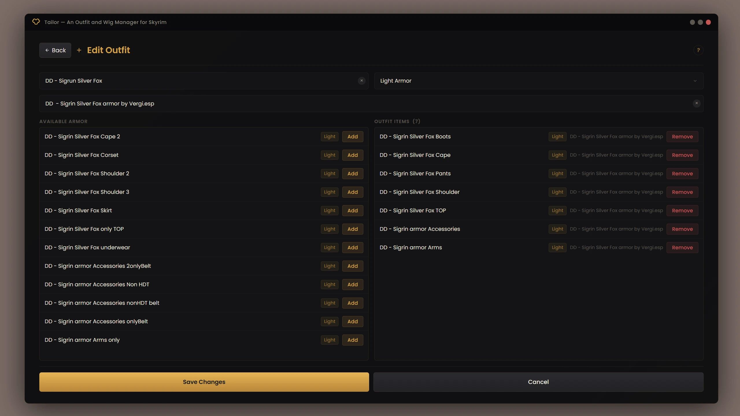 Tailor - AE - SE - VR - Unified Plugin mod for The Elder Scrolls V: Skyrim Special Edition
