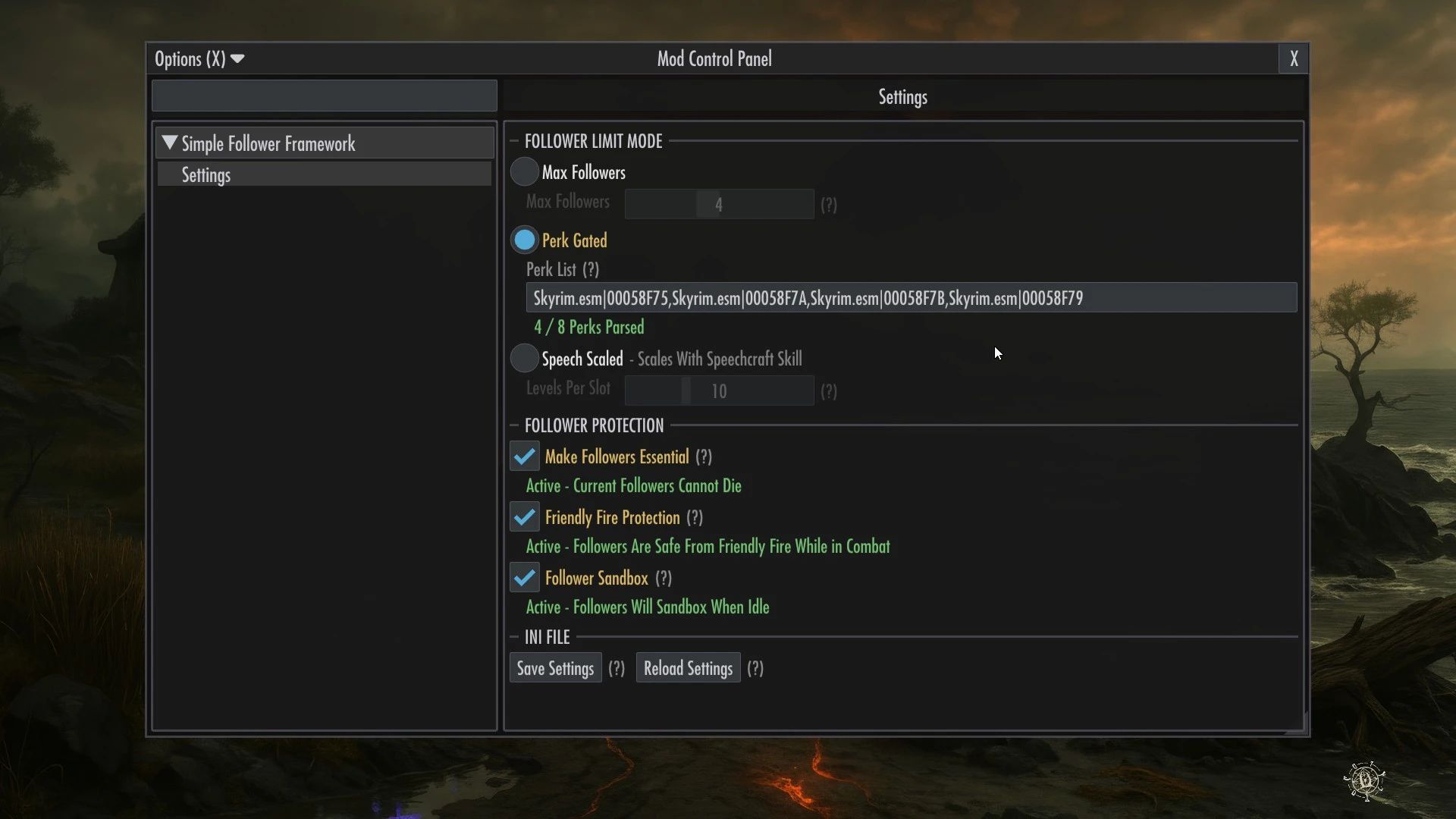 Simple Follower Framework mod for The Elder Scrolls V: Skyrim Special Edition