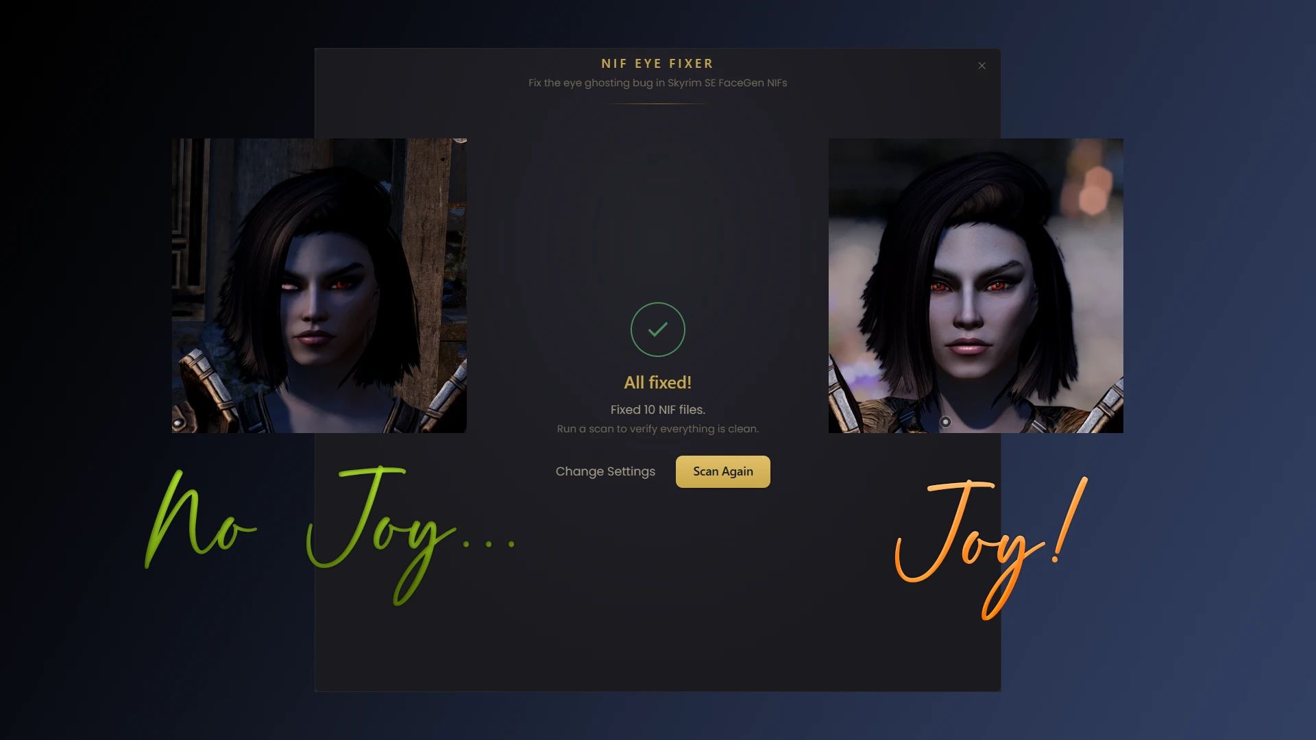 Nif Eye Fixer mod for The Elder Scrolls V: Skyrim Special Edition
