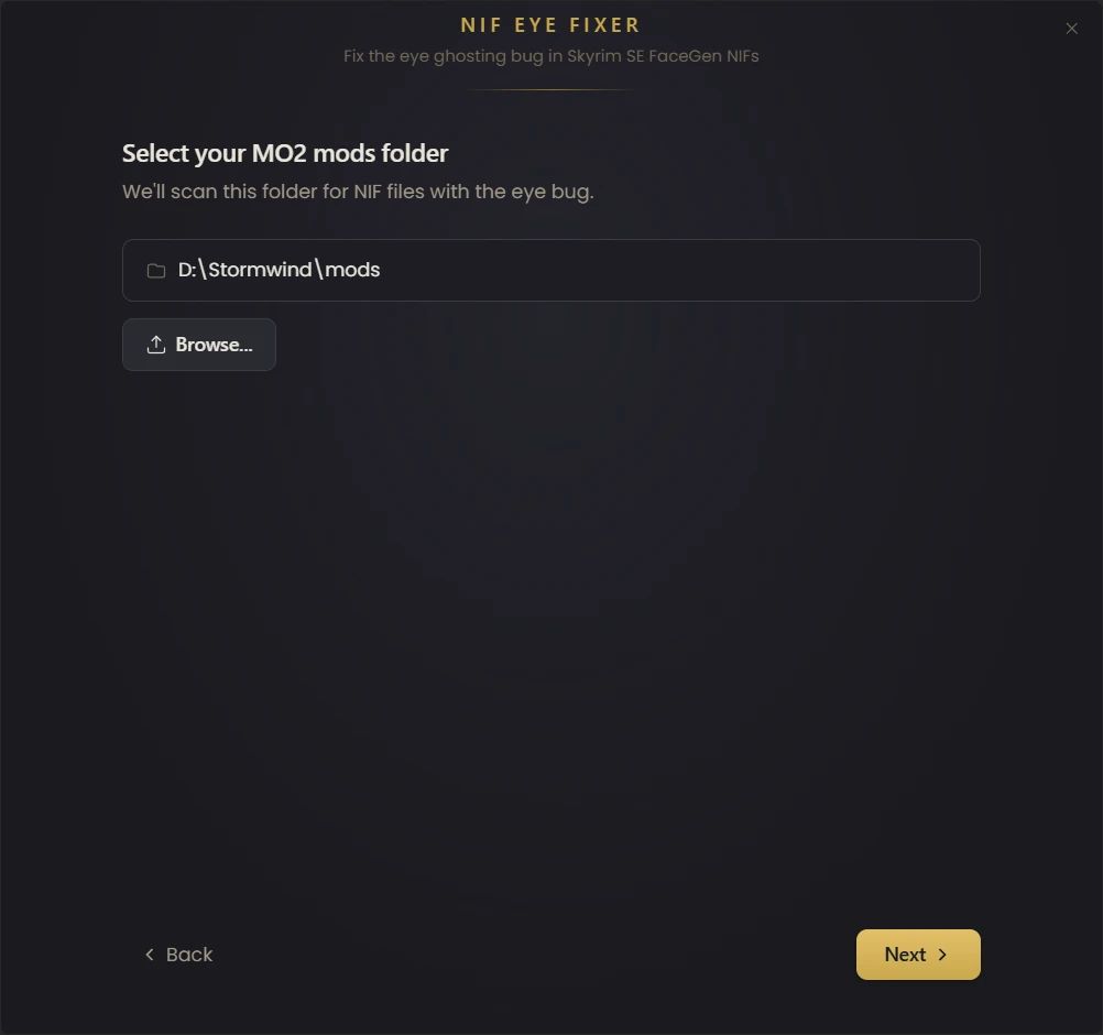 Nif Eye Fixer mod for The Elder Scrolls V: Skyrim Special Edition