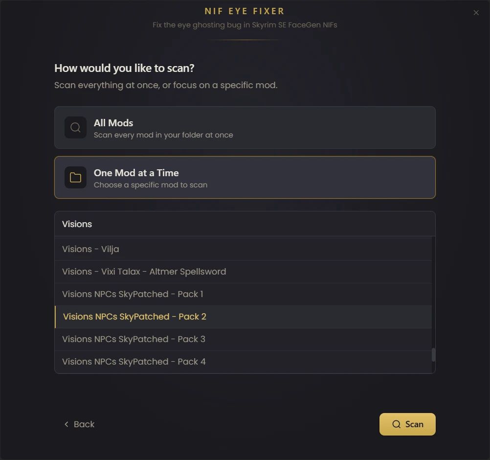 Nif Eye Fixer mod for The Elder Scrolls V: Skyrim Special Edition