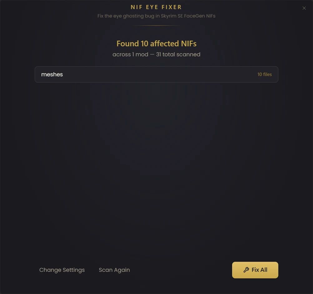 Nif Eye Fixer mod for The Elder Scrolls V: Skyrim Special Edition