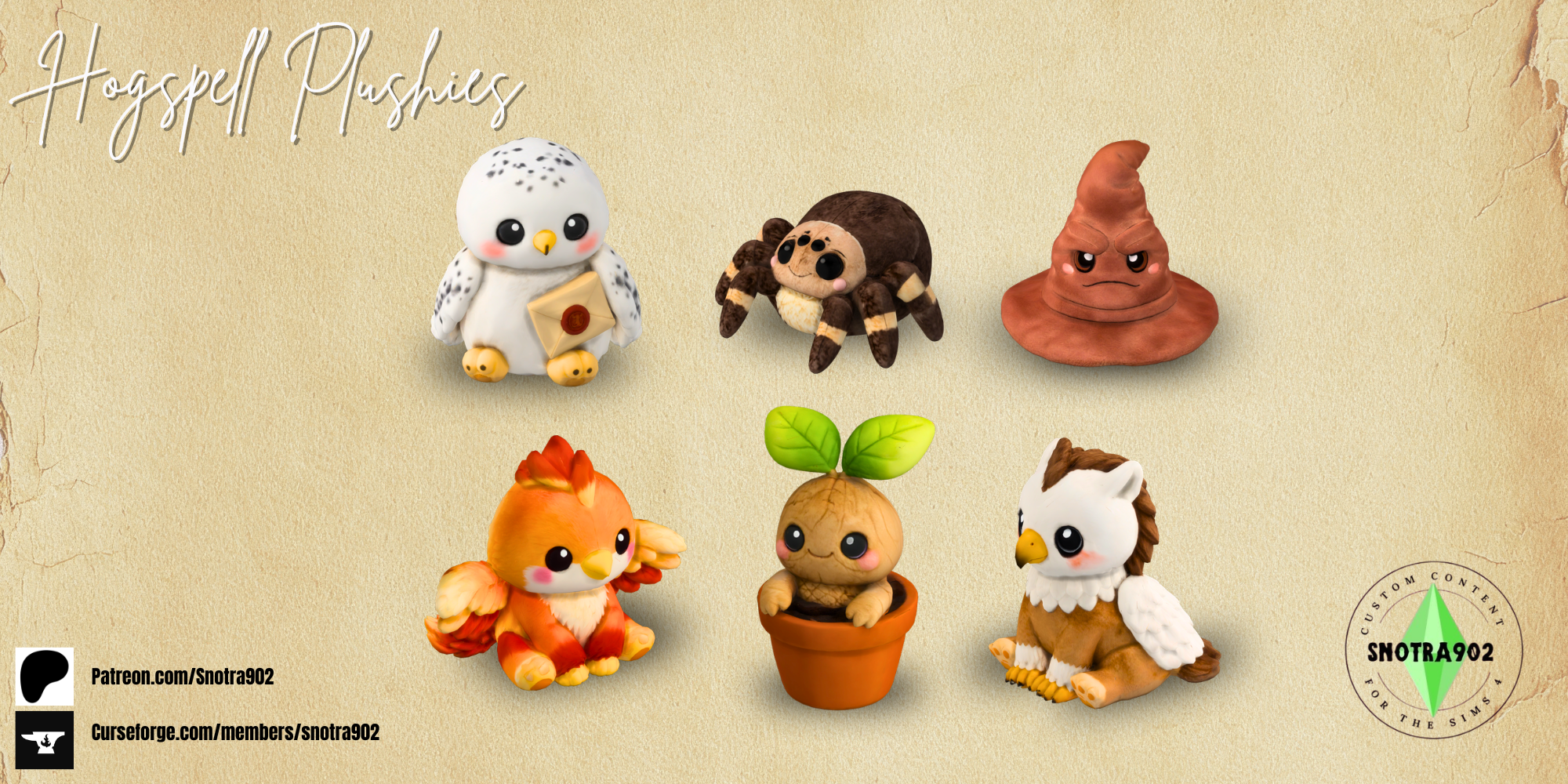 Hogspell Plushies mod for The Sims 4 