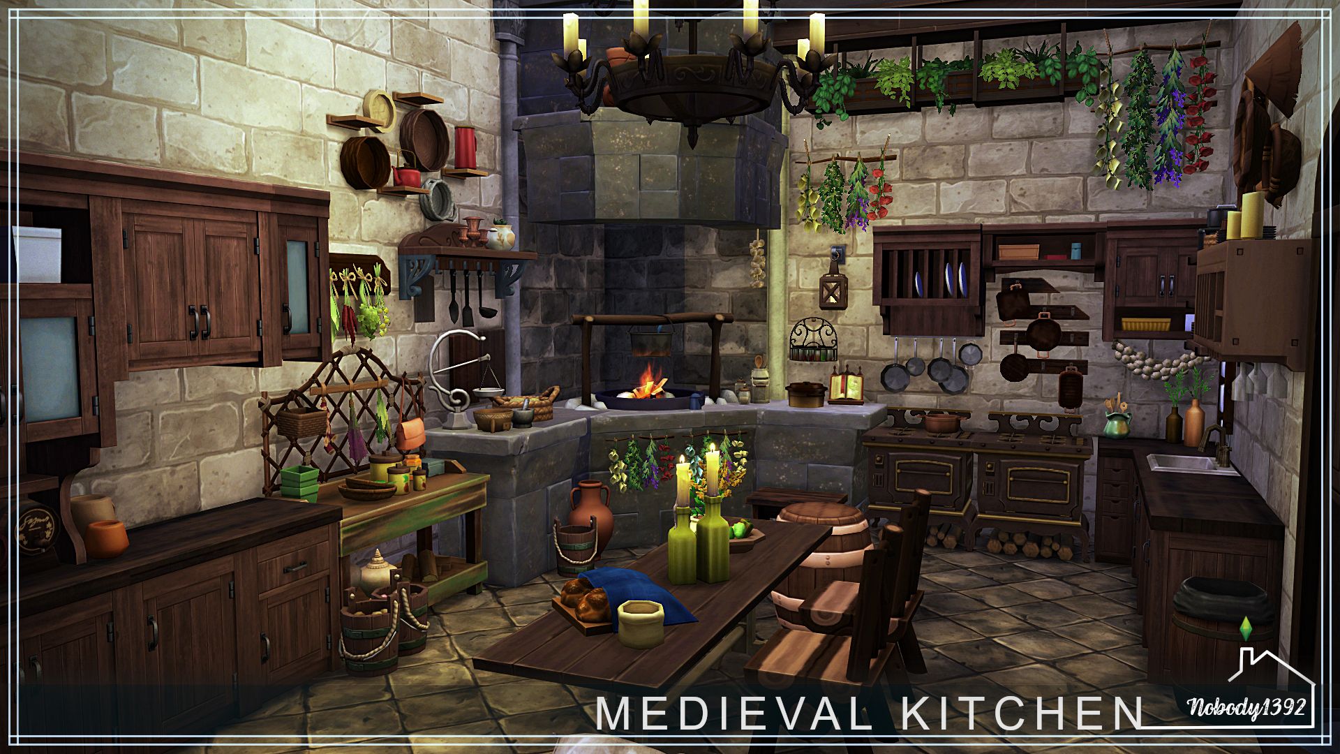 Medieval Kitchen (No CC!) - room mod for The Sims 4 