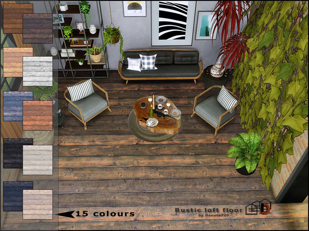 Rustic loft floor mod for The Sims 4 