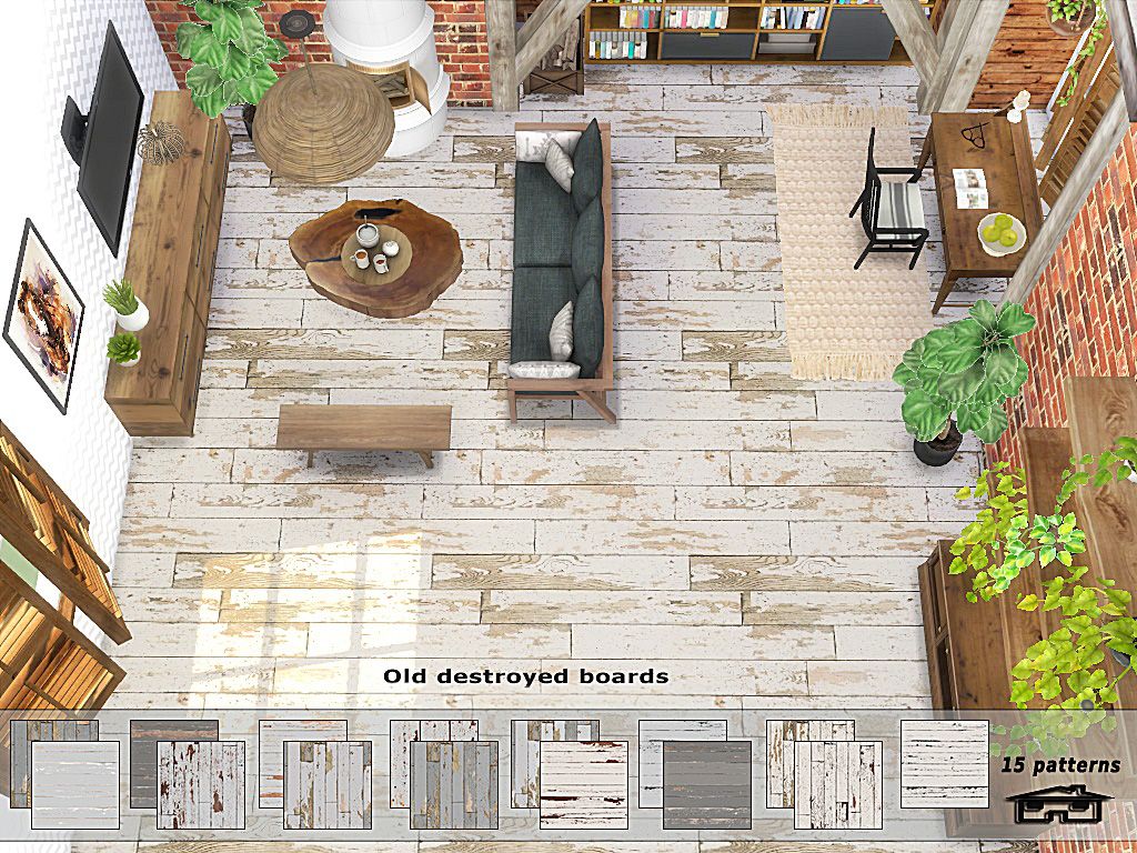 Old destroyed boards mod for The Sims 4 