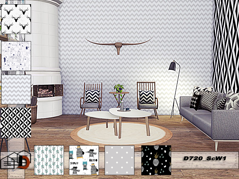 Scandinavian wallpapers - MEGAPACK! mod for The Sims 4 