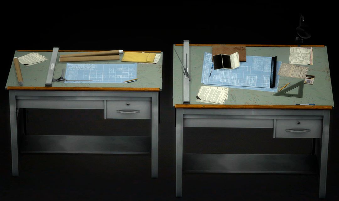 Architect's office (tables decorations ) mod for The Sims 4 