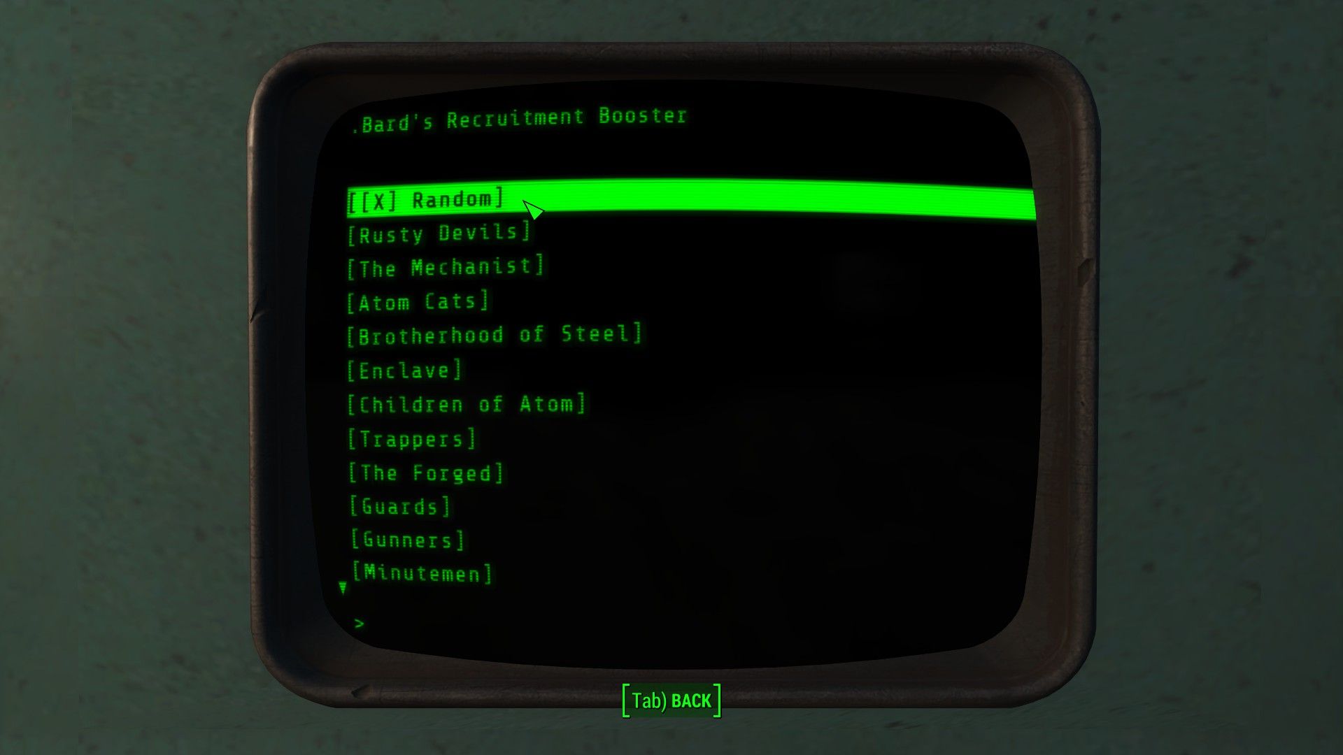Bard's Recruitment Booster mod for Fallout 4