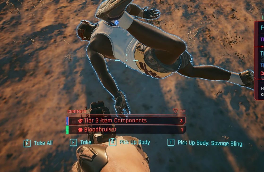 Carry and throw bodies savage style (Savage Sling) mod for Cyberpunk 2077