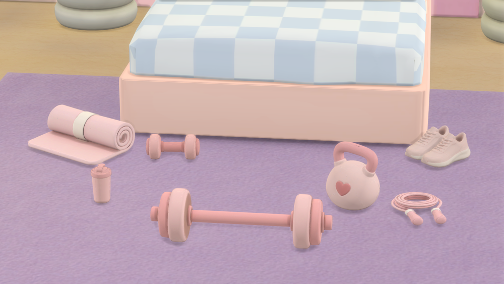 Pastel Fitness Stuff mod for The Sims 4 