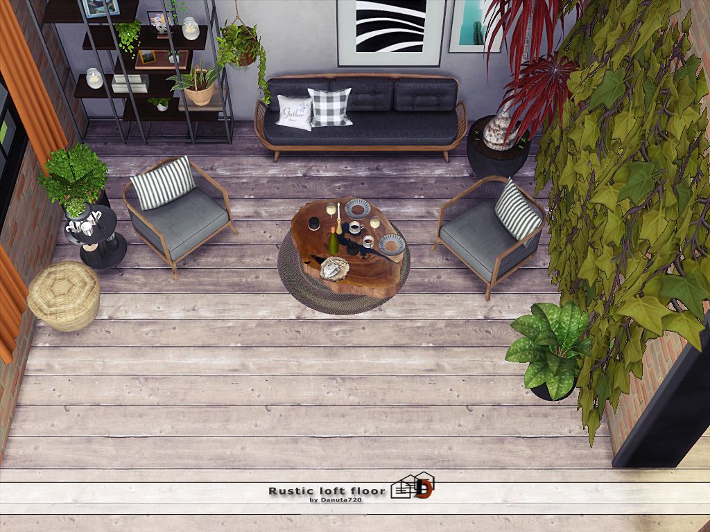 Rustic loft floor mod for The Sims 4 