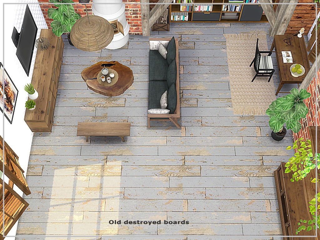 Old destroyed boards mod for The Sims 4 