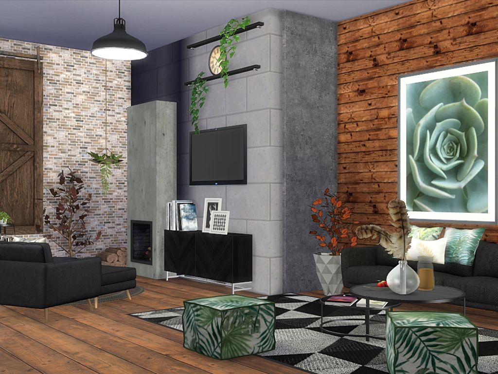 Loft walls mod for The Sims 4 