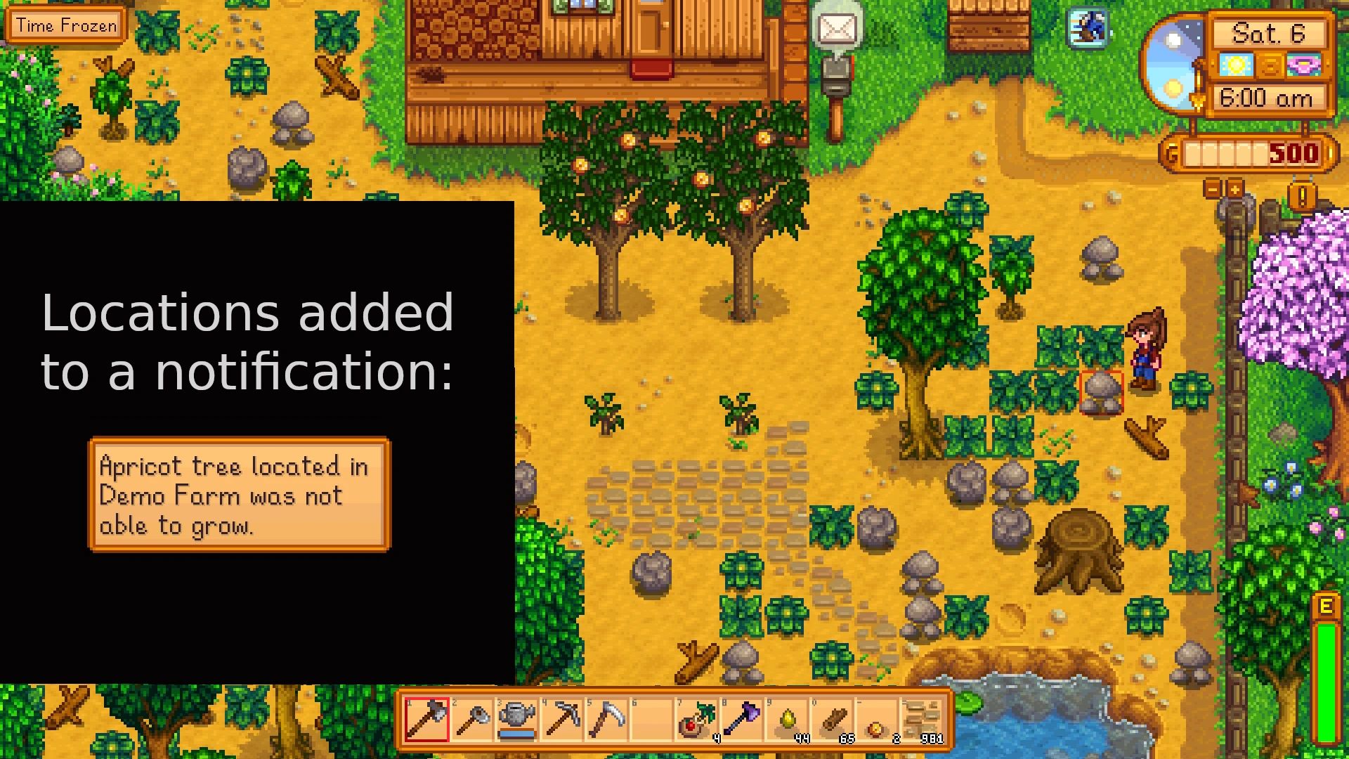 Finding Failed Fruit Trees mod for Stardew Valley