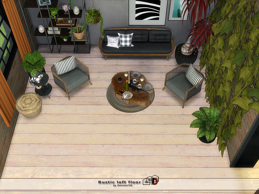 Rustic loft floor mod for The Sims 4 