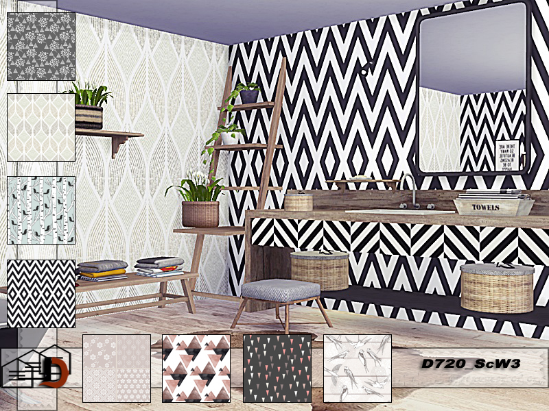Scandinavian wallpapers - MEGAPACK! mod for The Sims 4 