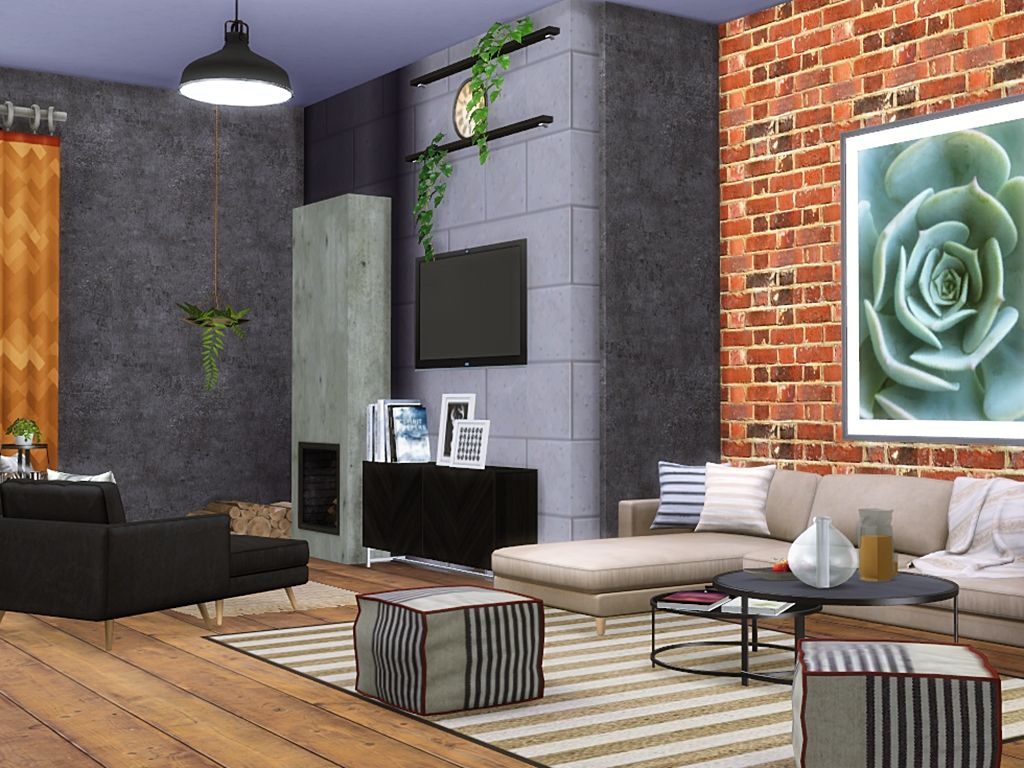Loft walls mod for The Sims 4 