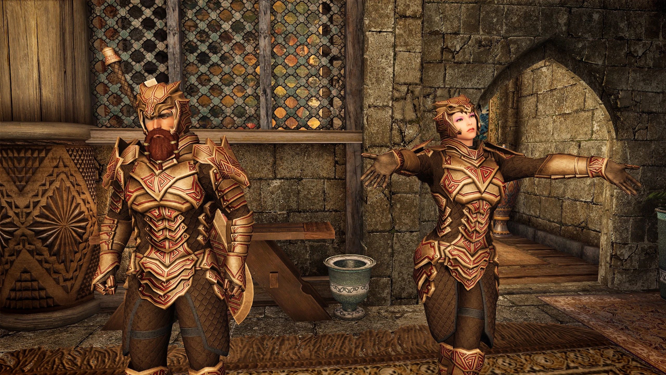 Dragonblood Etched Armor (Dragon Carved Recolor) mod for The Elder Scrolls V: Skyrim Special Edition