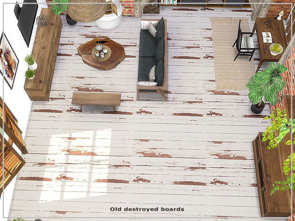 Old destroyed boards mod for The Sims 4 
